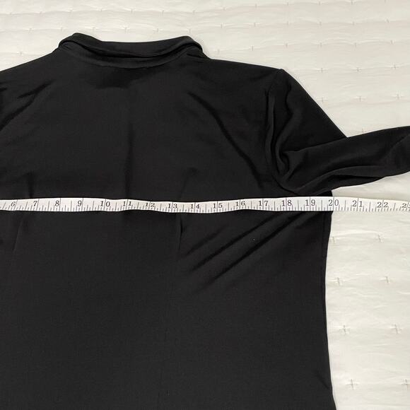 Rachel Zoe Women’s L Black Stretch Button-Down Blouse | Classic Minimalist Shirt - Picture 9 of 12